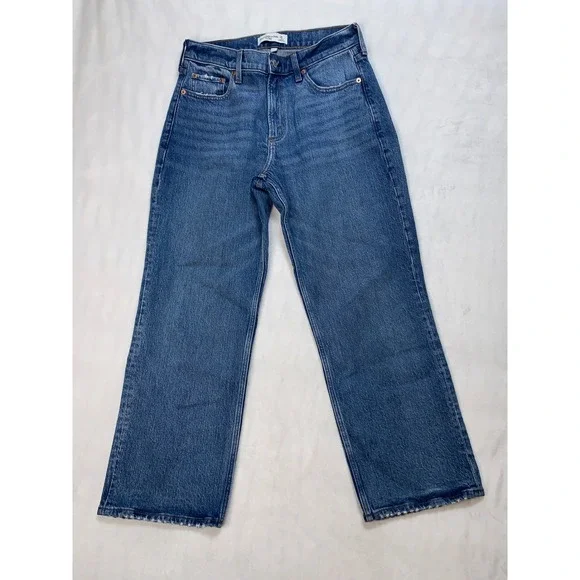 Abercrombie & Fitch Jeans Womens 26 Low Rise Baggy Straight Leg Denim Casual - Picture 4 of 11